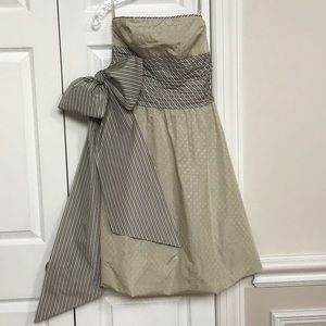 BCBGMaxazria strapless dress, bow detail